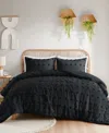 Intelligent Design Lucy Clip Jacquard 3-piece Comforter Set, Twin/twin Xl In Black