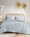 Intelligent Design Lucy Clip Jacquard 3-piece Duvet Cover Set, Twin/twin Xl In Blue