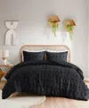 Intelligent Design Lucy Clip Jacquard 3-piece Duvet Cover Set, Twin/twin Xl In Black