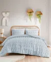 Intelligent Design Lucy Clip Jacquard 3-piece Duvet Cover Set, Twin/twin Xl In Blue