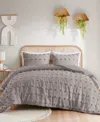 Intelligent Design Lucy Clip Jacquard 3-piece Duvet Cover Set, Twin/twin Xl In Grey