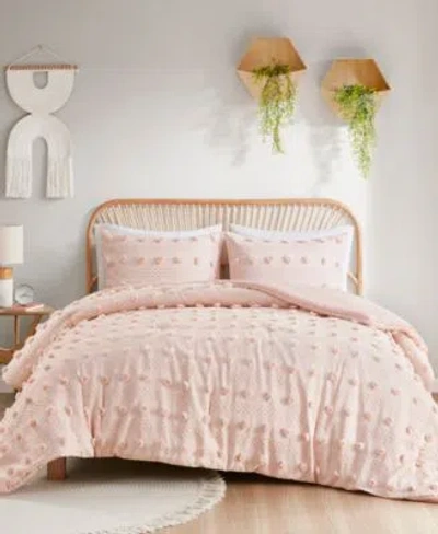 Intelligent Design Lucy Clip Jacquard Comforter Set In Blue