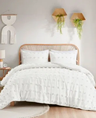 Intelligent Design Lucy Clip Jacquard Duvet Cover Set In Navy