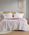 Intelligent Design Malea Shaggy Faux-fur 2-pc. Comforter Set, Twin/twin Xl In Pink,white