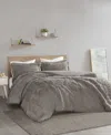 Intelligent Design Malea 2 Pieces Twin Shaggy Faux Fur Duvet Cover Set In Gray