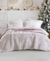 Intelligent Design Malea Shaggy Faux Fur Comforter Sets In Green,white