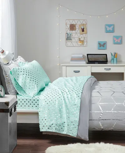 Intelligent Design Metallic Dot Sheet Set, Twin Xl