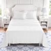 Intelligent Design Microfiber Ruffle Mf Solid Ruffled Hem Sheets In Bright White
