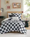 Intelligent Design Miley Checkered 4-pc. Comforter Set, Twin/twin Xl In Black,white