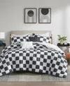 Intelligent Design Miley Checkered Comforter Sets In Black,white