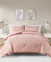 Intelligent Design Naomi Metallic Print Faux Fur 2 Piece Comforter Set, Twin/twin Xl In Blush,gold