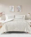 Intelligent Design Naomi Metallic Print Faux Fur 2 Piece Duvet Cover Set, Twin/twin Xl In White,gold