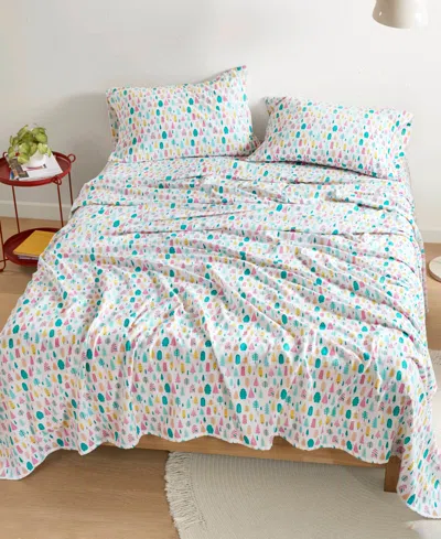 Intelligent Design Novelty Printed Flannel 3-pc. Sheet Set, Twin In White Holiday Trees