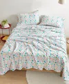Intelligent Design Novelty Printed Flannel 3-pc. Sheet Set, Twin Xl In White Holiday Trees