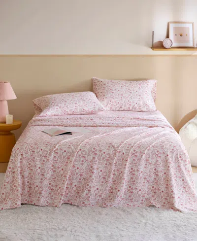 Intelligent Design Novelty Printed Flannel 4-pc. Sheet Set, Full In Red