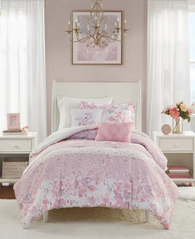 Intelligent Design Oliena Floral Paisley 4-pc. Comforter Set, Twin/twin Xl In Pink