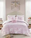 Intelligent Design Oliena Floral Paisley 5-pc. Comforter Set, Full/queen In Pink