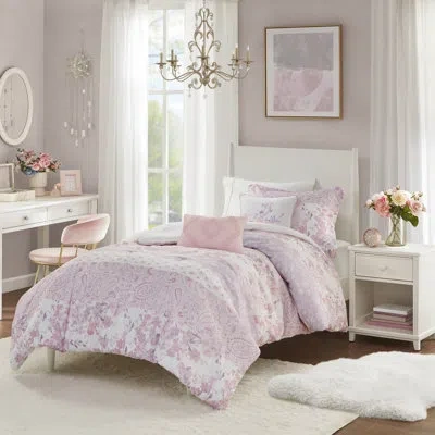 Intelligent Design Oliena Floral Paisley Comforter Set In Pink