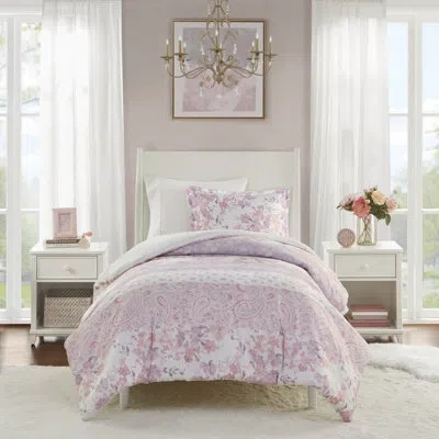 Intelligent Design Oliena Floral Paisley Duvet Cover Set In Pink