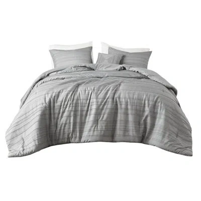 Intelligent Design Oliver Clip Jacquard Comforter Set In Gray