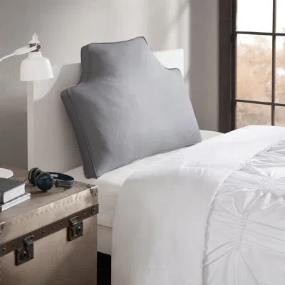 Intelligent Design Oversized Headboard Oversized Headboad 100% Cotton Canvas Pillow In Gray