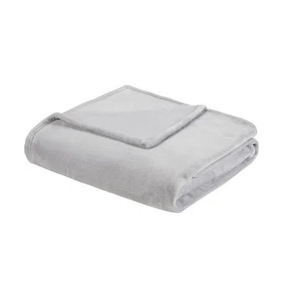 Intelligent Design Plush Oversized Blanket In Gray