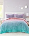 Intelligent Design Primrose Ombre Shaggy Faux Fur 3-piece Comforter Set, Full/queen