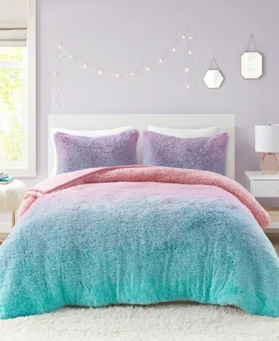 Intelligent Design Primrose Ombre Shaggy Faux Fur 3-piece Comforter Set, Full/queen