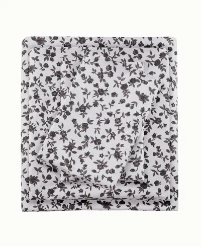 Intelligent Design Printed Microfiber 4 Piece Sheet Set, Queen In Black