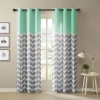 Intelligent Design Rayna Chevron Grommet Top Energy Saving Light-filtering Set Of 2 Curtain Panel In Blue