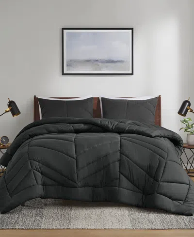 Intelligent Design Remy Quilted Chevron 3-pc. Comforter Set, Full/queen In Black