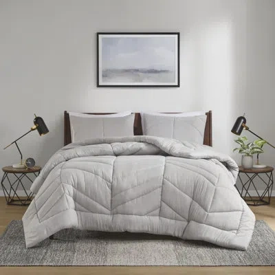 Intelligent Design Remy Quilted Chevron Comforter Set In Gray
