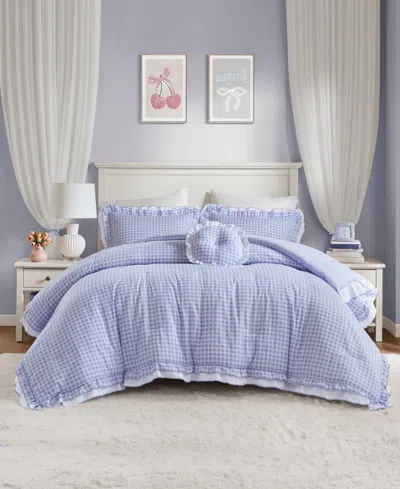 Intelligent Design Rowena Breathable Microfiber 4-pc. Comforter Set, Full/queen In Blue