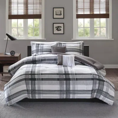 Intelligent Design Rudy Plaid Comforter Set In Black