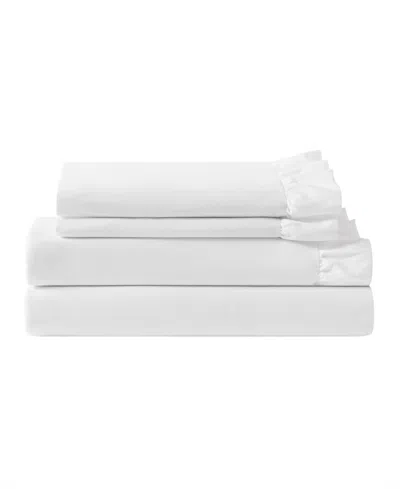 Intelligent Design Ruffle Microfiber 4-piece Sheet Set, King In Bright White