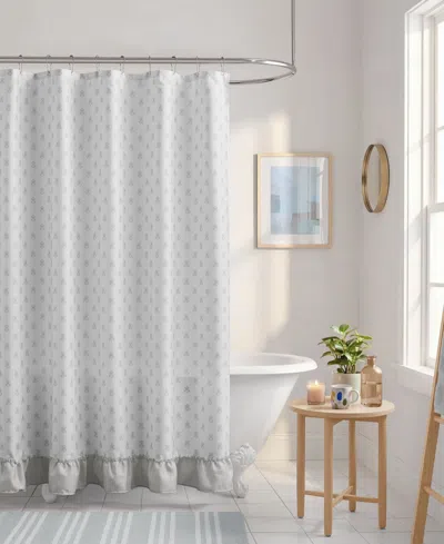 Intelligent Design Savanna Floral Ruffle 13-pc. Shower Curtain Set In White