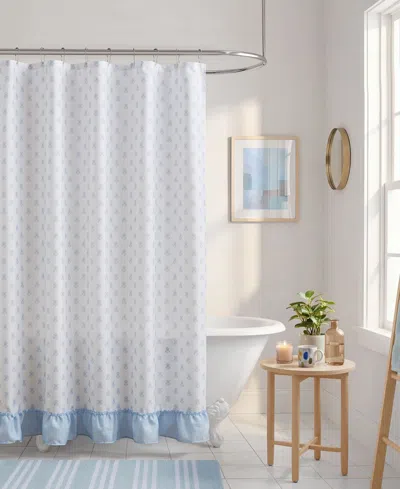 Intelligent Design Savanna Floral Ruffle 13-pc. Shower Curtain Set In Blue
