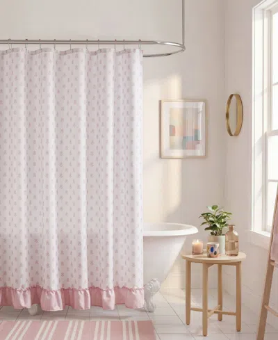 Intelligent Design Savanna Floral Ruffle 13-pc. Shower Curtain Set In Pink