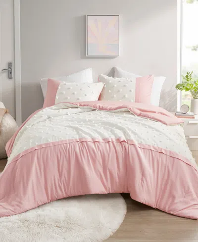 Intelligent Design Shay Clip Jacquard 2-pc. Comforter Set, Twin/twin Xl In Pink