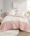 Intelligent Design Shay Clip Jacquard Duvet Cover Sets In Pink