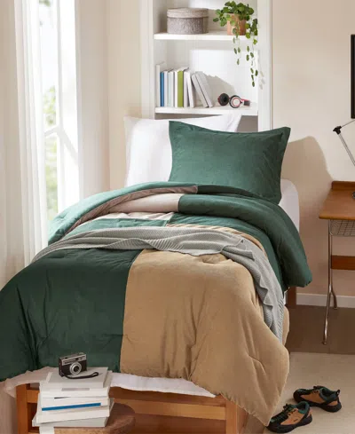 Intelligent Design Stafford Color Block Textured 2-piece Comforter Set, Twin/twin Xl In Brown