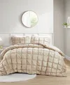 Intelligent Design Velvet Dream Puff 3-pc. Comforter Set, Full/queen In Tan