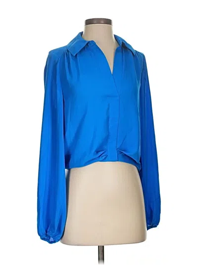 Pre-owned Intempo 3/4 Sleeve Blouse In Blue