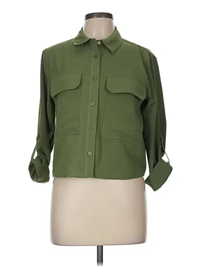 Pre-owned Intempo 3/4 Sleeve Blouse In Green