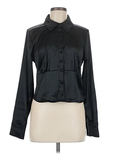 Pre-owned Intempo Long Sleeve Blouse In Black