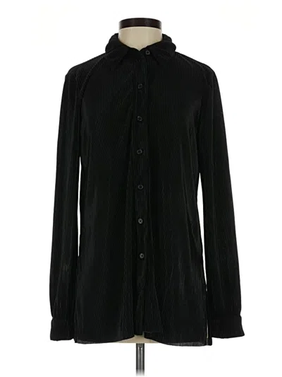 Pre-owned Intempo Long Sleeve Blouse In Black