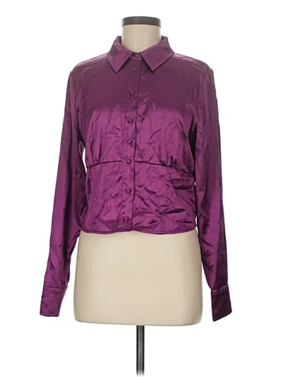 Pre-owned Intempo Long Sleeve Blouse In Purple