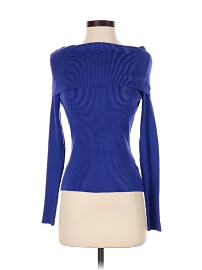 Pre-owned Intempo Long Sleeve Top Blue Boatneck Tops