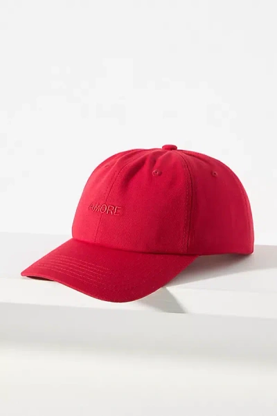 Intentionally Blank Amore Baseball Cap In Red