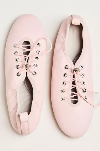 Intentionally Blank Atomic Lace-up Ballet Flats In Pink